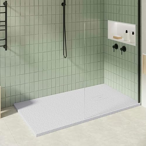 KOES - Plato de Ducha de Resina Modelo OBI – 70x130 – Azul bruma RAL 7035