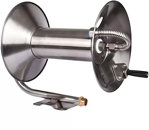 MegLob Wandmontage Heavy Duty Schlauchrolle, Professionelle Metallschlauchtrolle, Gartenschlauchrollenwagen, Schlauchhalter Für Garten, Auto Oder Balkon,3/4 Hose