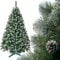 SMEREKA® Künstlicher Weihnachtsbaum mit Schnee 130 cm (Ø ca. 85 cm) - Tannenbaum Künstlich mit Ständer und Kiefernzapfen - Christbaum mit Schnee Christmas Tree