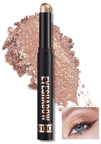 Erinde Cream Lidschatten Stift, Glitzer Metallic Lidschattenstift, Schimmer Eyeshadow Crayon Stick, Wasserfest Perlglanz Eyeliner Pencil, Long Lasting Eye Makeup Highlighter Stick
