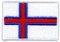 Aufnäher Flagge der Färöer Inseln, magnetische Rückseite, bestickt
