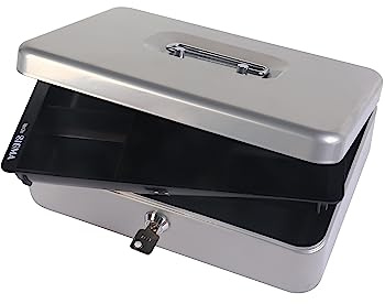 Sigma Geldkassette, Stahlblech/Kunststoff, 20.4 x 15 x 7.2 cm, Silber