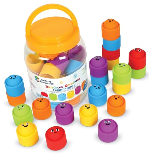 Learning Resources 24 Popper Emozionali Antistress Arcobaleno per la Classe, Età 3+, Esprimi i Tuoi Sentimenti, Giocattoli Sensoriali per l'Autismo, Giocattoli Antistress Squishy, Giocattoli ASE