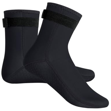 Encuryna 3mm Neoprensocken für Damen Herren, Tauchsocken Rutschfeste Sohle, Unisex Warm Schwimmen Beachvolleyball Socken für Schnorcheln, Surfen, Segeln, SUP, Wassersport XXL (46-47)