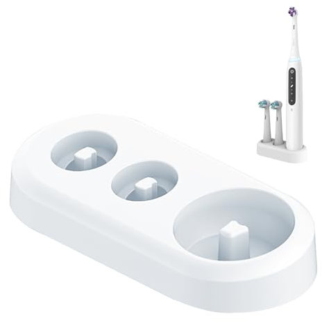Portaspazzolino elettrico con 2 basi per testine di spazzolino, supporto universale per spazzolino elettrico, base organizer compatibile con Oral B, portaspazzolino multifunzione per riporre il bagno