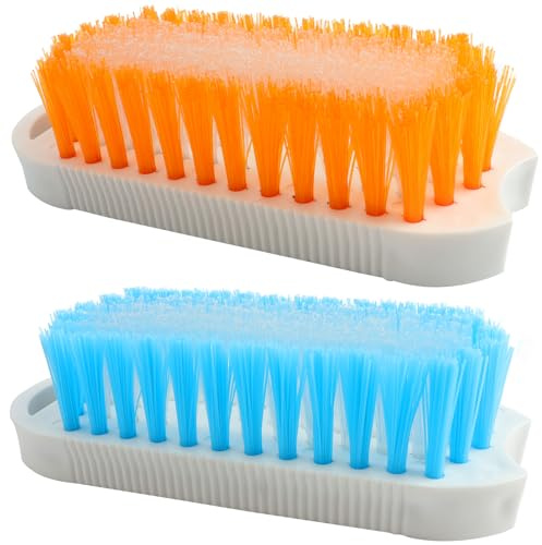 Roellgs Spazzola resistente per la pulizia con setole rigide spazzola per la pulizia di doccia, bagno, tappeti, cucina e vasca – Confezione da 2