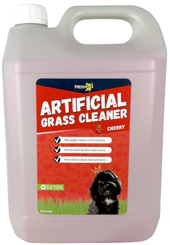 FRESH 365 Cherry Artificial Grass Cleaner 5 Litres - Dog Safe, Pet Disinfectant, Urine and Waste Cleaner, Turf & Lawn Deodoriser (1)