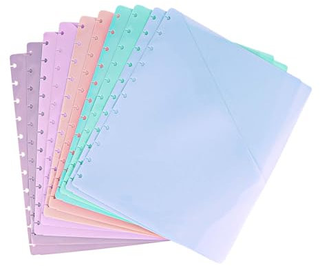 AxeWoodz 10 x Discbound Pocket Dividers 11 Disc Folder Dividers 9.2x11 Inch Letter Size Discbound Planner Colorful Discbound Notebook Dividers