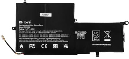 KHlove 56Wh PK03XL Batterie pour HP Spectre Pro X360 G1 G2 13 13-4000 13-4100 13-4200 13-4000nf 13-4006tu 3-4101dx 13-4103dx 13-4002dx 13-4003dx HSTNN-DB6S 789116-005 788237-2C1 TPN-Q157 Battery