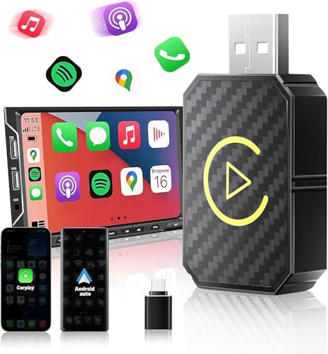 Weinsamkeit Adaptador Inalámbrico Car-Play para Teléfono Inteligente, Solo para más de 2016 Cars con Factory Wired Car-Play, Chip 5G de Doble Núcleo, Conexión Automática en Segundos