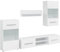 vidaXL 5-TLG. Wohnwand mit LED-Beleuchtung Mattweiß Holzwerkstoff, TV-Möbel, Medienwand, Medienschrank, Schrankwand, Anbauwand, Entertainment-Möbel