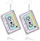 YUYWWAN Neon Retro Kassette Ohrringe, Dangle Clip Earrings, Acryl, Ohne Metaltyp, für 70er 80er 90er Jahre Party & Alltag