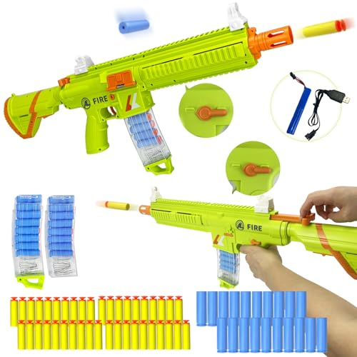 Elektrische Schaumstoff Blaster Spielzeugpistole mit Magazine - 015 | 2 Modi Automatischer und manueller Patronenauswurf, Spielzeug Drats Pistole Toy
