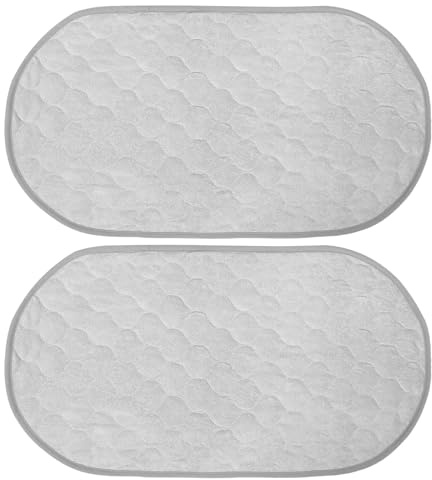 2 Stück-pack Tragbare Wickelauflage für Babys, Oval, Grau | Baumwolle, Polyester und Tpu, Faltbar und Maschinenwaschbar, Schnell Lufttrocknend