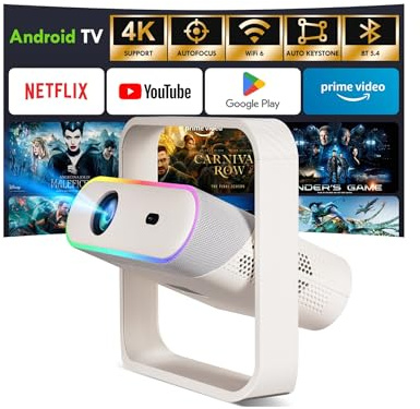 [App Integrada] Proyector 4K, SEPYMP Proyector Portatil, Soporte 1080P Nativo, 380ANSI, WiFi6, BT5.4, Enfoque Automatico,Correccion Trapezoidal, Luz Ambiental, Compatibile con HDMI/USB/TV Stick/PS5