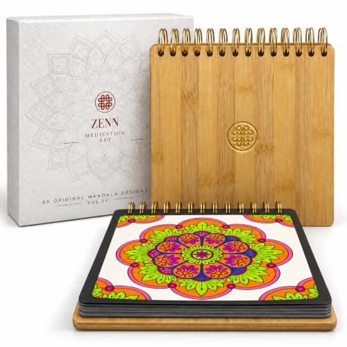 88 Mandalas Mindful Creative Colouring Journaling for Stress Relaxation | Bamboo Hardback Spiral Bound Mindfulness Meditation Relief Gift