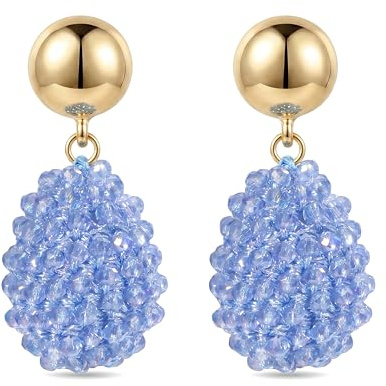 Boho Damen Ohrringe Hängend Ohrringe Mit Anhänger Glamour Statement Schmuck Mit Kristallperlen Elegante Ohrhänger Als Geschenk Und Für Partys