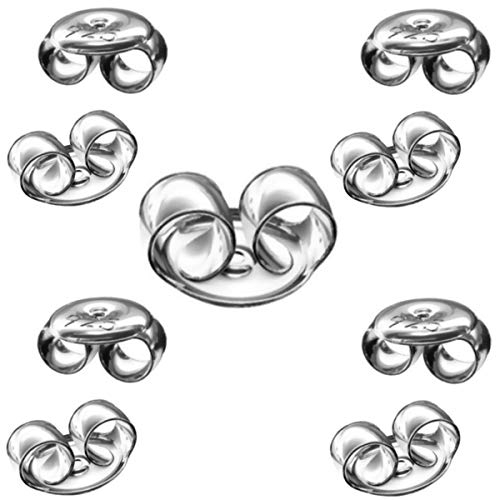 Ohrringverschlüsse 10 Stück Ohrstecker Sterlingsilber 925 Silber Pousetten Ø 5.5mm Butterfly Verschlüsse Ohrringe Stecker basteln Ersatz DIY