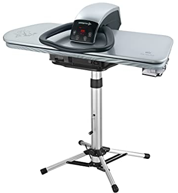 Presse à Repasser à Vapeur 101HD Professionnelle 101cm avec Support/Socle - Argent (+ Filtre à eau Anti-écaillement GRATUIT, Couverture de Rechange et Sous-Feutre en Mousse)