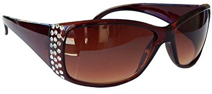 Gil SSC Damenbrille Sonnenbrille mit Strass Brille Damen Sunglasses M 38 (Braun)