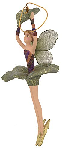 Blumenelfe Elfe Weihnachten Baumschmuck Figur Deko Anhänger Christbaumschmuck 15 cm (mit Blatt Kupfer-lila-grün)