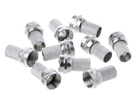 BIlinli 10 Pezzi 75-5 F connettore avvitato per Cavo coassiale Antenna TV satellitare RG6 Twist-on