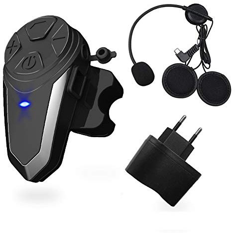 vFound BT-S3 1000m Motorcycle Intercom Helmet Headset Real-Time Communication Systems Handsfree FM Radio Waterproof Bluetooth Intercom for 2 or 3 Riders(1 Pack)