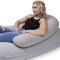 MOONPOD Halbmond – Grau | Ergonomische Rückenlehne, Premium-Rückenstütze mit Armlehne zum Lesen, Entspannen, Sitzen im Bett oder Couch, Perlen mit hoher Dichte, maschinenwaschbarer Stretchbezug