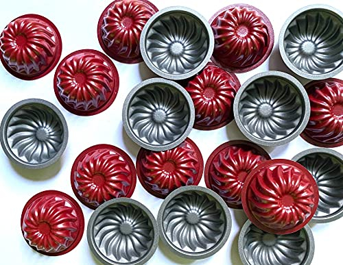 CULIMI Mini Backform Gugelhupf - Tarteform Klein - 20 Stück 3 cm Tartelette Förmchen mit Antihaft-Beschichtung