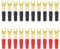 IMIKEYA 10 Pairs 8GA Copper Gold Plated Spade Terminal Fork Adapters Speaker Crimp Barrier Spades Connectors Plugs (Red and Black)