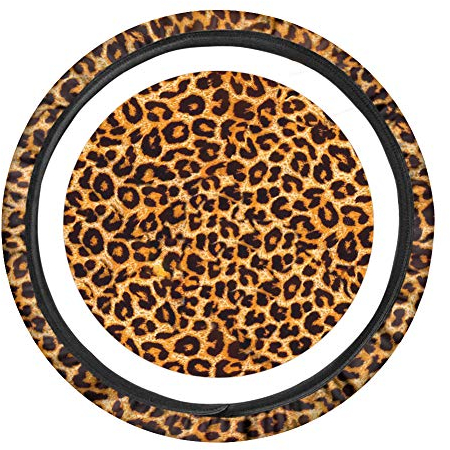 Binienty Universal Auto Lenkradbezug Stretch On Lenkradbezug für LKW SUV Van Braun Leopard Streifen