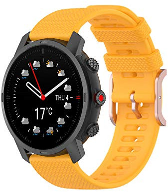 22mm Armband für Polar Grit X/Polar Vantage M, Silikon Ersatzband Verstellbares Weiches Silikonband,Uhrenarmband Armbänder Strap für Polar Vantage M2/Garmin Venu 2/ Amazfit GTR 47mm (Gelb)