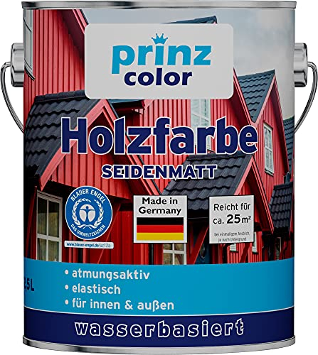 Plid® Holzfarbe Holzlack Innen & Außen - Wetterschutzfarbe Holzfarbe Außen - Dauerhafte Holzschutzfarbe - Farbe für Holz - Lackfarbe Wetterfest - Made in Germany (2500ml, Taubenblau)