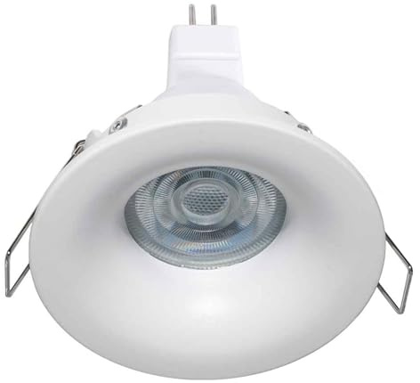 Faretto da incasso soffitto per box doccia, bagno turco, sauna, centro benessere, bassa tensione 12v, IP65 a tenuta stagna, luce calda 3000K, forma tondo, Lampada led GU5.3 8W 38°, resa 50w 650 lumen