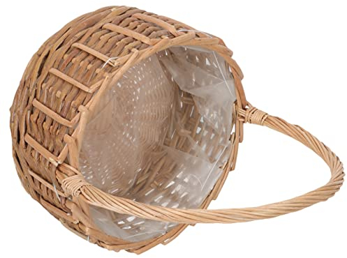 Happyyami 1stück Handgefertigter Geflochtener Blumenkorb Für Dekoration Ovaler Wicker Flower Basket Arrangieren Von Trocken Und Frischblumen Vielseitig Für Zuhause Und Hochzeiten