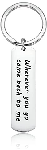 Banemi Schlüsselring Edelstahl, Vatertagsgeschenke Schlüsselanhänger Long Plate Graviert Schlüsselanhänger Zum Familienessen