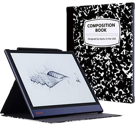 OLAIKE Case for Onyx BOOX Note Air/Note Air 2 Plus 10.3'' Auto Sleep/Wake, Premium PU Leather Folio Cover with Foldable Stand, Milk Notebook (Not Fit BOOX Note Air 3)
