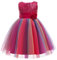 Ragazze Principessa Abito Paillettes Tulle Fiore Arcobaleno Colletto Rotondo Senza Maniche Abito Formale Festa di Compleanno Matrimonio Damigella d'Onore Ragazza Abiti da Sera per 3-9 Anni
