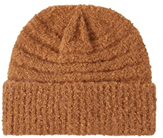 TOM TAILOR Damen Strickmütze mit Struktur 1032646, 30263 - Soft Light Camel Melange, ONESIZE