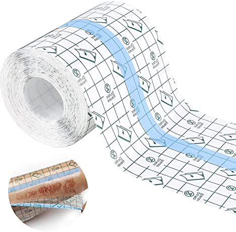 Mecctuck Wasserfestes Pflaster, 10cm x 10m Duschpflaster, Transparente Tattoo Folie, Wasserdichte Pflasterrolle Zum Sport Und Duschen (10cm)