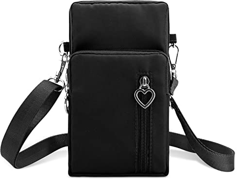 Cadorabo Universale Handytasche Umhängetasche in Schwarz - Schultertasche mit vielen praktischen Fächern und abnehmbaren Gurt