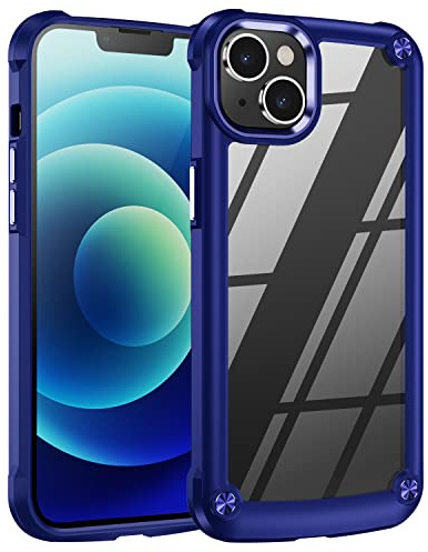 TECHGEAR iPhone 14 Plus Tough Case, [Fusion Armour] Premium Slim Hybrid Tough Rugged Protective Bumper Case Heavy Duty Protection with Clear Back Designed For iPhone 14 Plus 6.7 - Blue