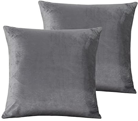 Damier Plüsch Kissenbezug 40x80cm Winter Flauschig Cashmere Touch Kissenhülle Grau Flanell Biber Plüschkissen 2er Set Kopfkissenbezug im Umschlagstil