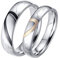 Homxi Verlobungsring mit Gravur,Eheringe aus Edelstahl Silber 4/5MM mit Rund Herz Puzzle Paar Trauringe Damen 62 (19.7) + Herren 75 (23.9)