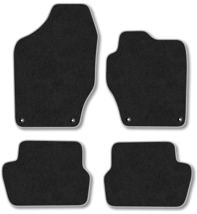 Peugeot 308 (2008-2014) Carpet Car Mats | Grey Edge Trim Tailored Fit Floor Mats Full Coverage Protection Accessories Easy Clean Anti Slip Made in the UK