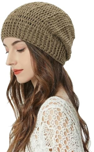 ZLYC Damen Sommer Strickmützen Handgemacht Häkelmütze Slouch Beanie Mütze | Baumwolle Atmungsaktives
