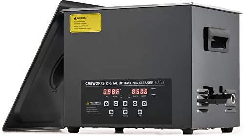 CREWORKS 10L 240W Limpiador Ultrasonidos con Calentador Digital y Temporizador Limpiador Ultrasónico de Acero Inoxidable para Laboratorio, Joyas, Relojes