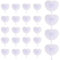 24 Stück Weiße Runde Handfächer Papierfächer Hochzeitsfächer, Fächer Hochzeit Papierfächer Herzförmiges Weiß Papierfächer, Hochzeitsdeko Fächer Weiß Handfächer Weiß Faltbar