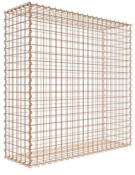 Gabion rouillé 100 cm x 100 cm x 30 cm (L x H x P), maille 5 cm x 5 cm, spirale