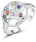 KINGWHYTE Chakra Albero della Vita Anelli Argento Sterling 925 Famiglia Albero Regolabile Anelli Gioielli Regalo di Compleanno per Donna Madre Fidanzata Ragazza, Non conosciuto